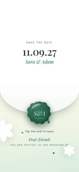 Sage invitation template on a phone
